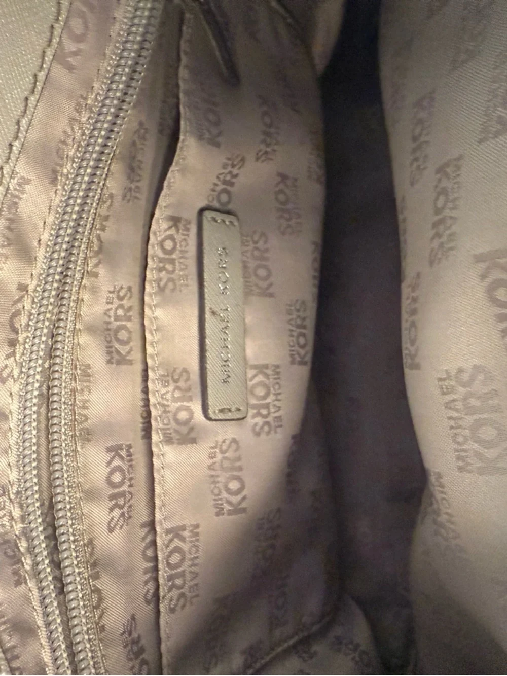 Michael Kors Taupe Saffiano Leather Tote with MK Charm - Picture 4 of 5